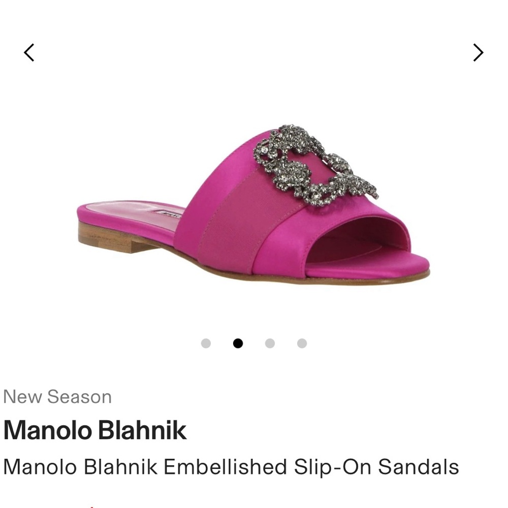 NEW Manolo Blahnik Embellished Slip-On Sandals size 39
